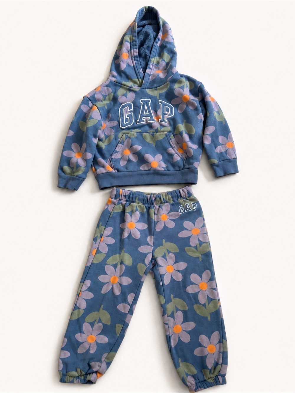 GAP Blue Floral Hooded Sweatshirt & Jogger Set